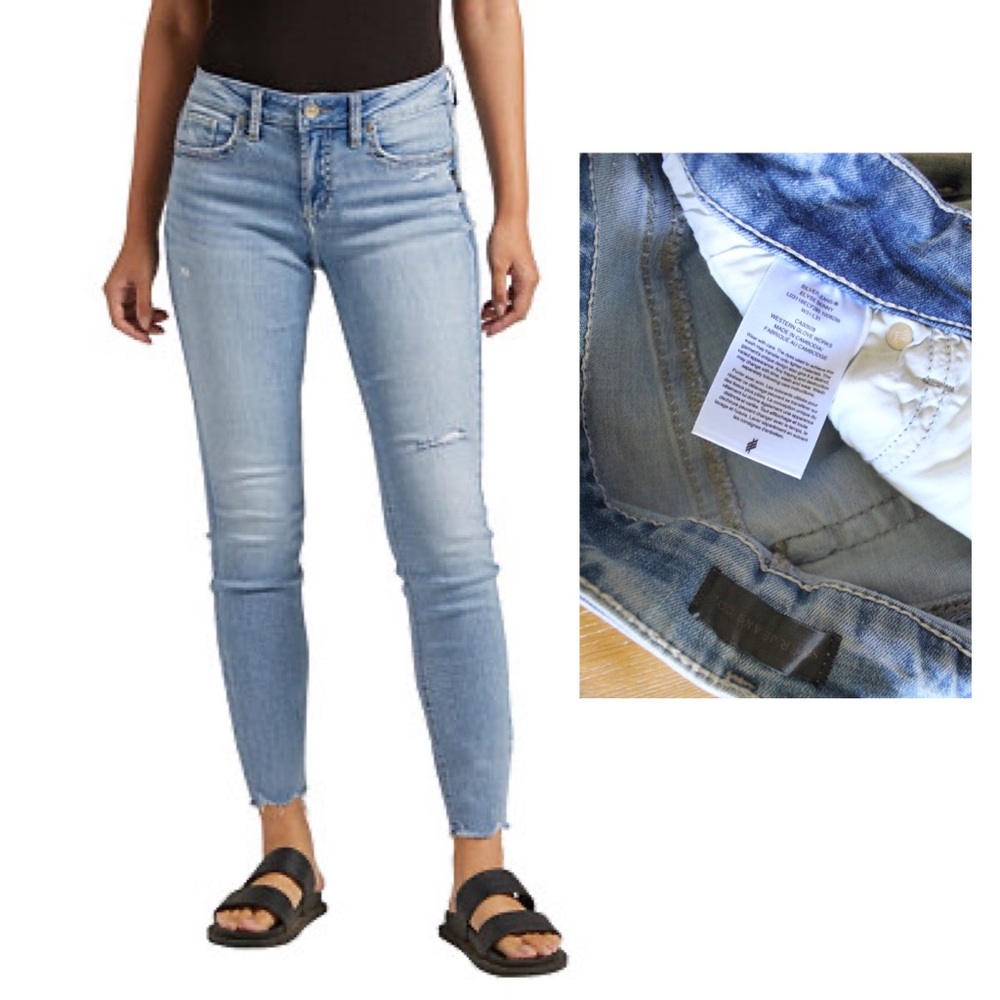 Silver Jeans NWT Elyse Skinny Jeans 31 12 Light Wash